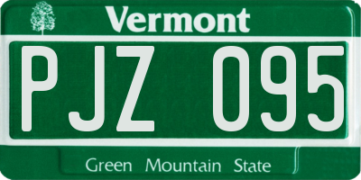 VT license plate PJZ095