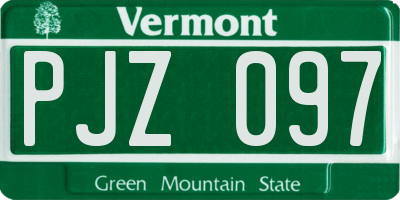 VT license plate PJZ097
