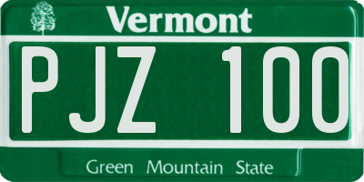 VT license plate PJZ100