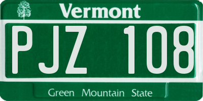 VT license plate PJZ108