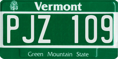 VT license plate PJZ109