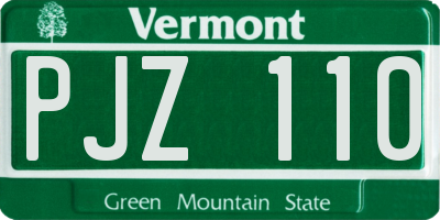 VT license plate PJZ110