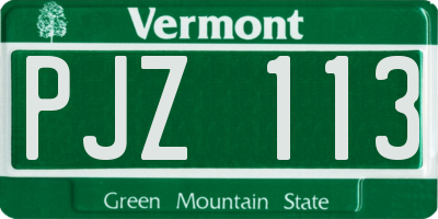 VT license plate PJZ113