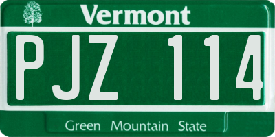 VT license plate PJZ114