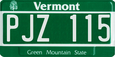 VT license plate PJZ115