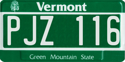 VT license plate PJZ116