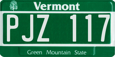 VT license plate PJZ117