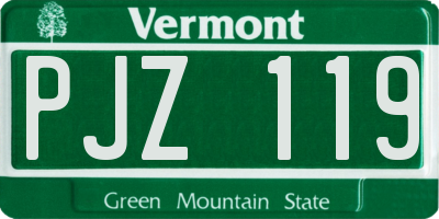 VT license plate PJZ119