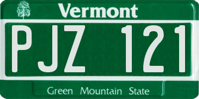 VT license plate PJZ121