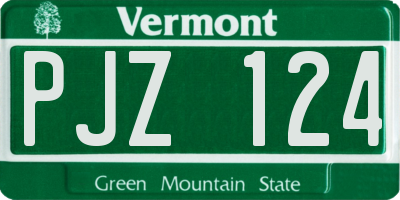 VT license plate PJZ124