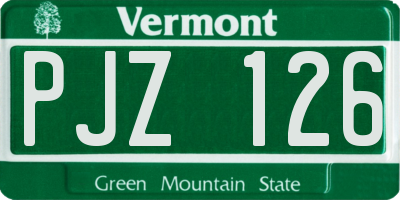 VT license plate PJZ126