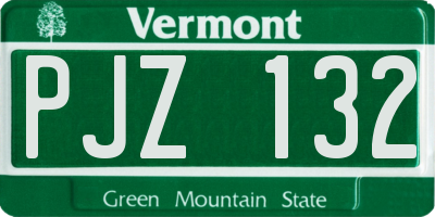 VT license plate PJZ132