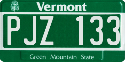 VT license plate PJZ133