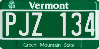 VT license plate PJZ134