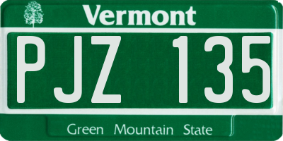 VT license plate PJZ135