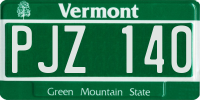 VT license plate PJZ140