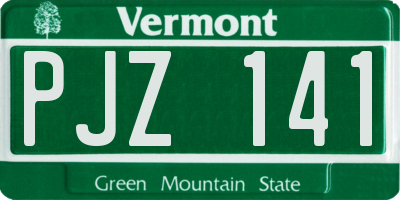 VT license plate PJZ141