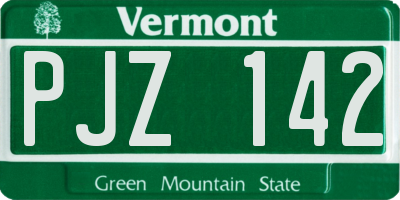 VT license plate PJZ142