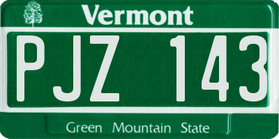 VT license plate PJZ143