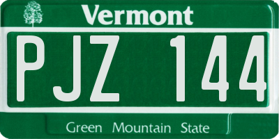 VT license plate PJZ144