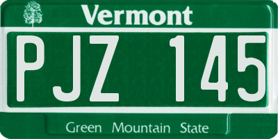 VT license plate PJZ145