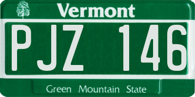 VT license plate PJZ146