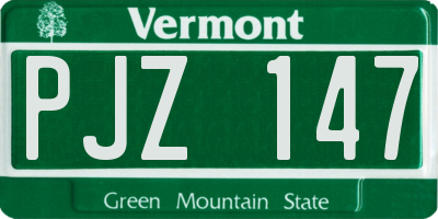 VT license plate PJZ147