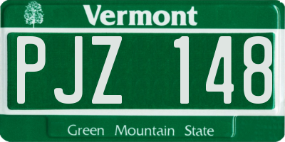 VT license plate PJZ148