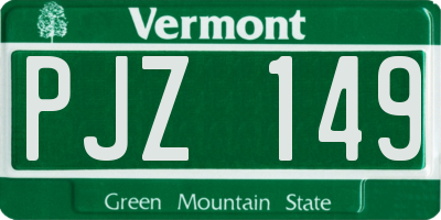 VT license plate PJZ149