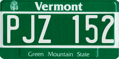 VT license plate PJZ152