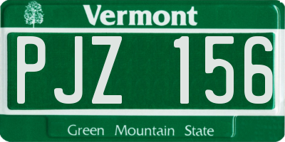 VT license plate PJZ156