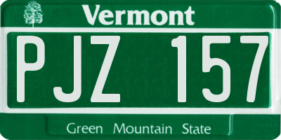 VT license plate PJZ157