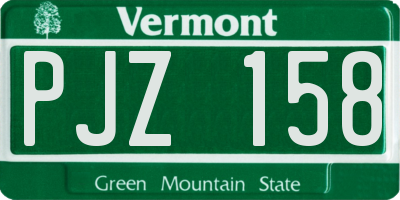 VT license plate PJZ158