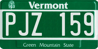 VT license plate PJZ159