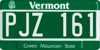 VT license plate PJZ161