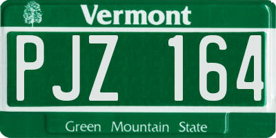 VT license plate PJZ164
