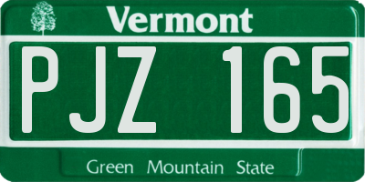 VT license plate PJZ165
