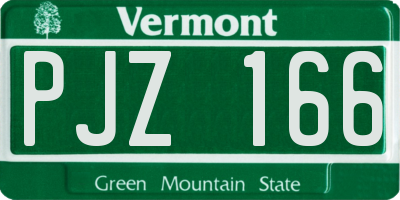VT license plate PJZ166