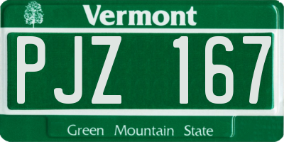 VT license plate PJZ167