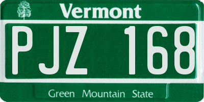 VT license plate PJZ168