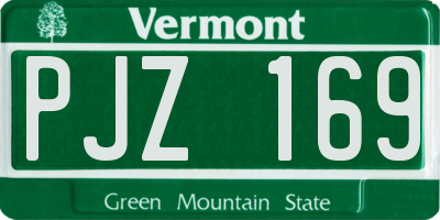VT license plate PJZ169