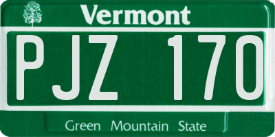 VT license plate PJZ170