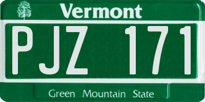VT license plate PJZ171