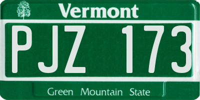 VT license plate PJZ173