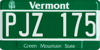 VT license plate PJZ175