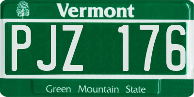 VT license plate PJZ176