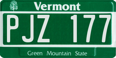 VT license plate PJZ177