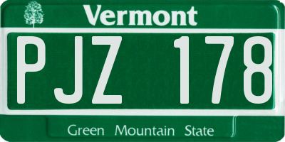 VT license plate PJZ178