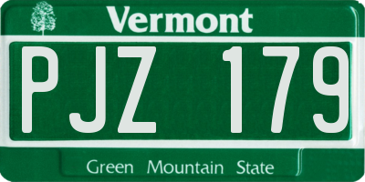 VT license plate PJZ179