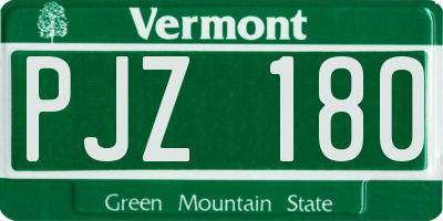 VT license plate PJZ180